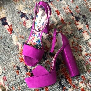 Fuschia platform heels